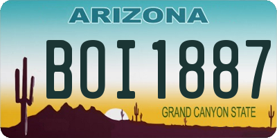 AZ license plate BOI1887