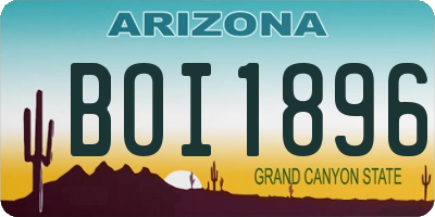 AZ license plate BOI1896