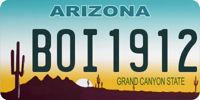 AZ license plate BOI1912