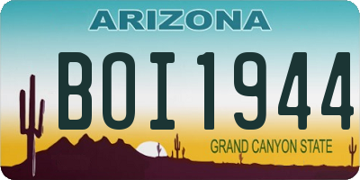 AZ license plate BOI1944