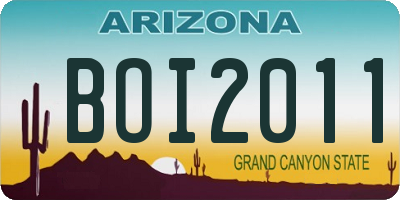 AZ license plate BOI2011