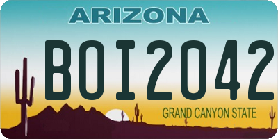 AZ license plate BOI2042