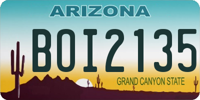 AZ license plate BOI2135