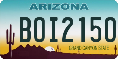 AZ license plate BOI2150
