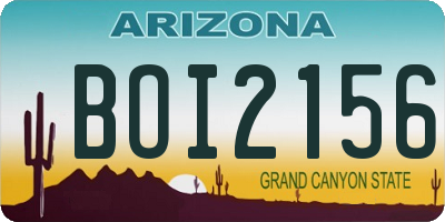 AZ license plate BOI2156