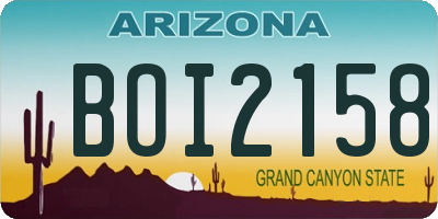 AZ license plate BOI2158