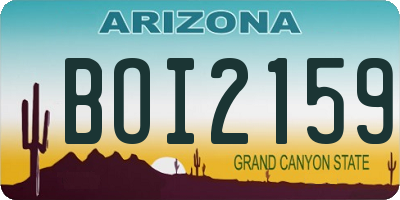 AZ license plate BOI2159