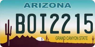 AZ license plate BOI2215