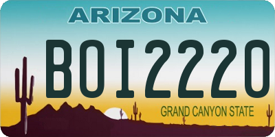 AZ license plate BOI2220
