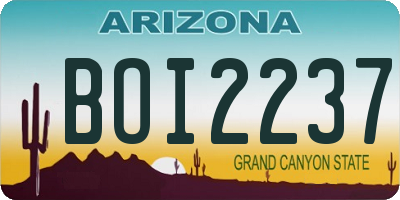 AZ license plate BOI2237