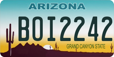 AZ license plate BOI2242