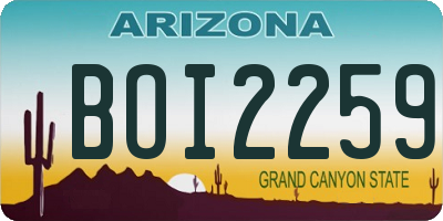 AZ license plate BOI2259