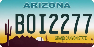 AZ license plate BOI2277