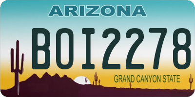 AZ license plate BOI2278