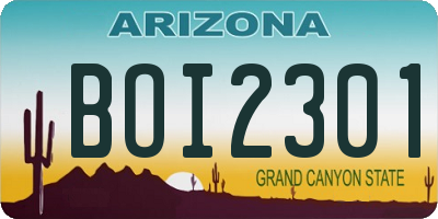 AZ license plate BOI2301