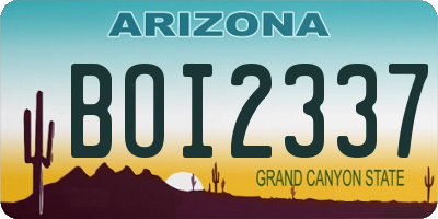AZ license plate BOI2337