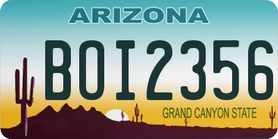 AZ license plate BOI2356