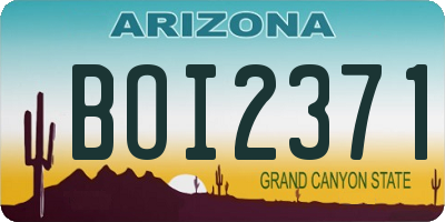 AZ license plate BOI2371
