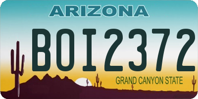 AZ license plate BOI2372