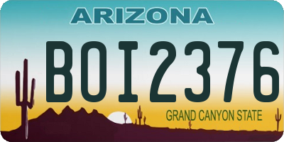 AZ license plate BOI2376