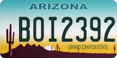 AZ license plate BOI2392
