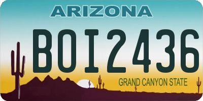 AZ license plate BOI2436
