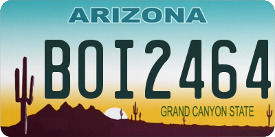 AZ license plate BOI2464
