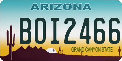 AZ license plate BOI2466