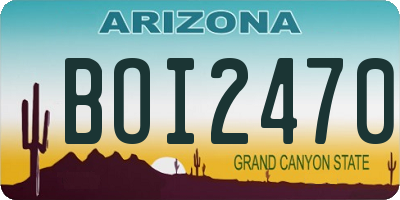 AZ license plate BOI2470