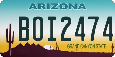 AZ license plate BOI2474
