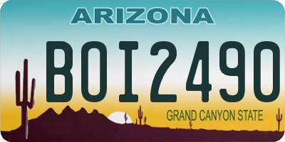 AZ license plate BOI2490