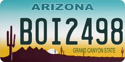 AZ license plate BOI2498