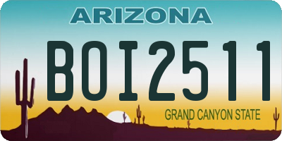 AZ license plate BOI2511