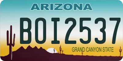 AZ license plate BOI2537
