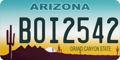 AZ license plate BOI2542