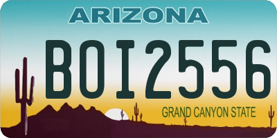 AZ license plate BOI2556
