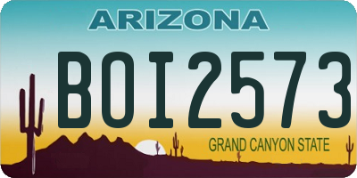 AZ license plate BOI2573