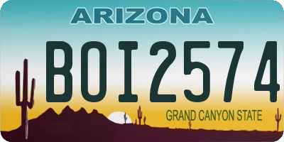 AZ license plate BOI2574