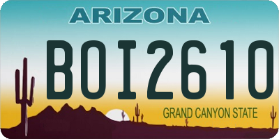 AZ license plate BOI2610