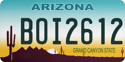 AZ license plate BOI2612