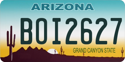 AZ license plate BOI2627