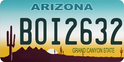 AZ license plate BOI2632