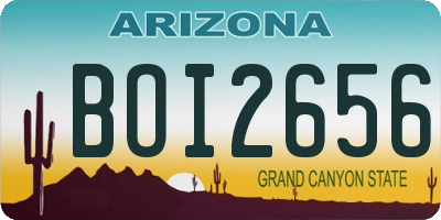 AZ license plate BOI2656