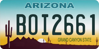 AZ license plate BOI2661