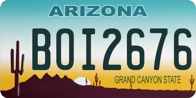 AZ license plate BOI2676