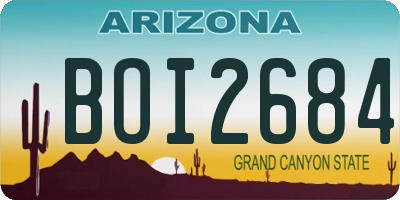 AZ license plate BOI2684