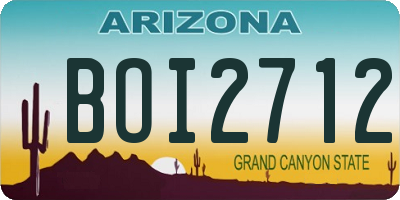 AZ license plate BOI2712