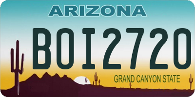 AZ license plate BOI2720