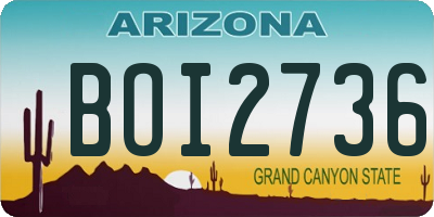 AZ license plate BOI2736