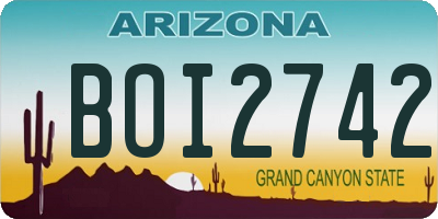 AZ license plate BOI2742